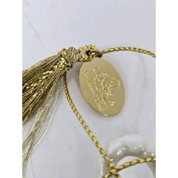 VINTAGE LENOX CHRISTMAS ORNAMENT BUNDLE ANGEL SNOWFLAKE MITTENS PORCELAIN GOLD - Picture 4 of 14